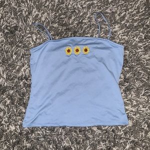 ⭐️2/10⭐️Faded Rose Sunflower Tank Top Size Large